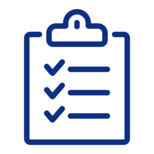 Icon mit Checkliste auf Klemmbrett